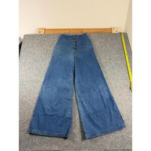 Vintage 1970s GAP Flare Jeans Size 24 High Rise Button Fly Wide Leg Rare